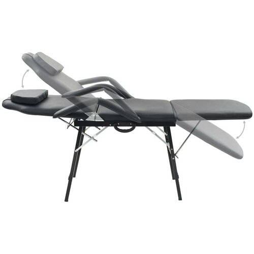  kozmetični stol iz umetnega usnja 185x78x76 cm črn Slike