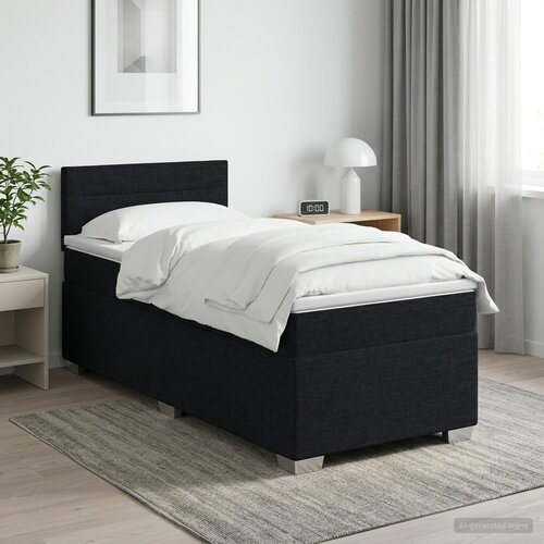  s box springom, madracem i LED-om Crna 90 x 200 cm Cene