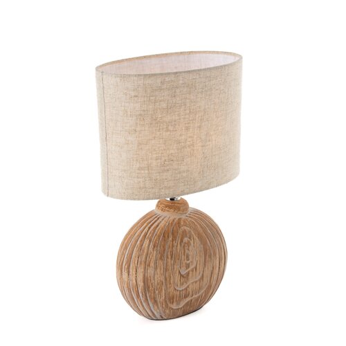 Honsel Smeđa/bež stolna lampa keramička s tekstilnim sjenilom (visina 39 cm) Tobse &amp;ndash; Slike