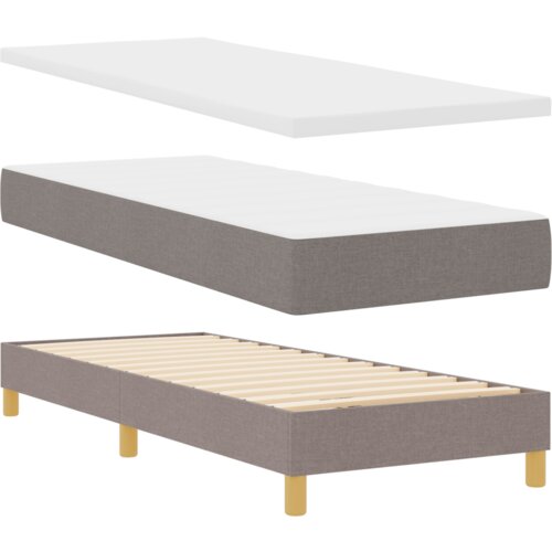 Box Spring krevet s madracem taupe 80x200 cm tkanina Slike
