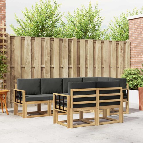  Set vanjskih sofa 7 kom. Bijela i antracit Poliester Smeđa 247 x 128,5 x 73 cm Cene