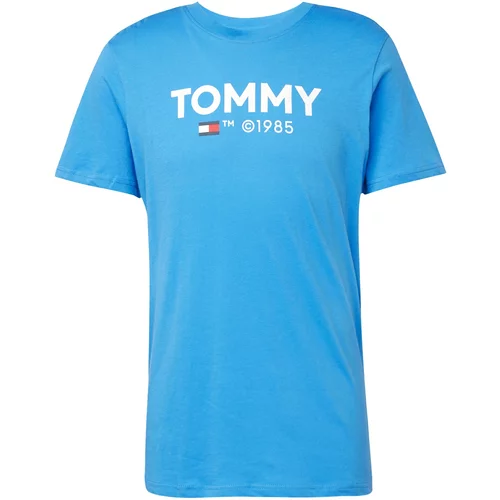Tommy Jeans Majica 'ESSENTIAL' mornarsko plava / azur / svijetlo crvena / bijela