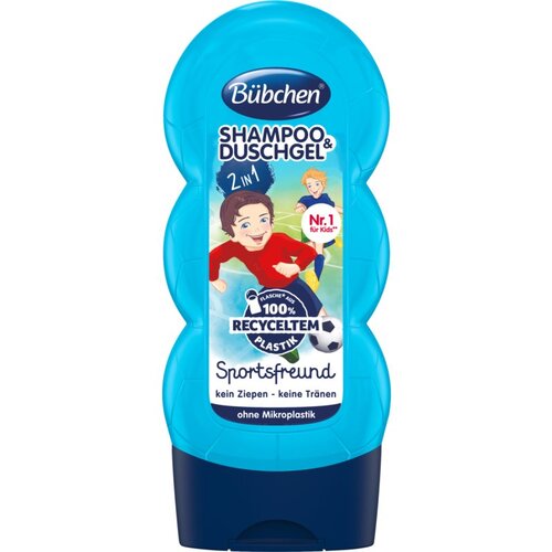 B&amp;uuml;bchen Kids Shampoo &amp;amp; Shower &amp;scaron;ampon i gel za tu&amp;scaron;iranje 2 u 1 Sport&amp;acute;n Fun 230 ml Slike