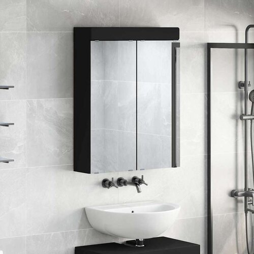  Kupaonski ormar s ogledalom TULUM Crna 60 x 16 5 x 78 cm Slike