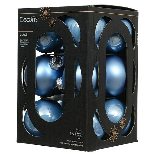 Decoris Božićne kuglice (Svijetlo plava, Staklo, Promjer: 6 cm, 12 Kom.) Cijene