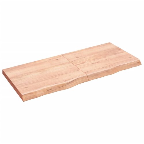 Maison Chic Stenska polica - Viseča Polica svetlo rjava 140x60x(2-6) cm trdna hrastovina, (21784544) Slike