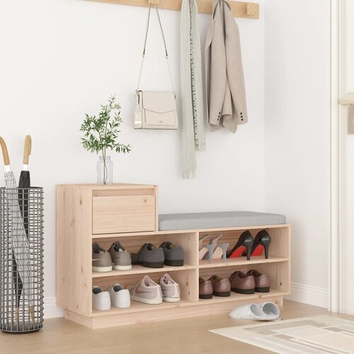 The Living Store Omarica za čevlje 110x34x61 cm trdna borovina - Omarica Za Čevlje, (21434075) Cene
