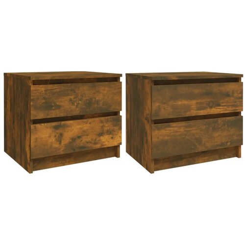 Maison Chic Dvo delni komplet Nočne omarice - Nočne mize dimljeni hrast 50x39x43,5 cm konstr. les, (21687212) Slike