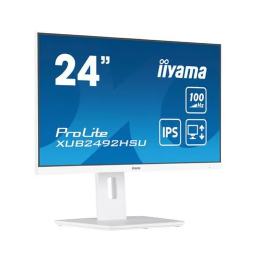 Iiyama Monitor 60,5 cm (23,8") XUB2492HSU-W6 1920x1080 100Hz IPS 0,4ms HDMI DisplayPort 4xUSB3,2 Pivot Zvočniki sRGB99% ProLite bele barve, (21018189)