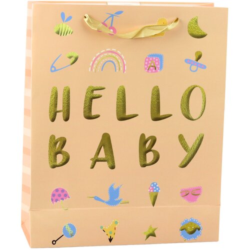 Hello Baby Gift Bag Peach 32 x 26 x 10cm Slike