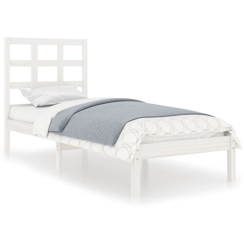 Maison Chic Posteljni okvir - Enojna postelja - Postelja za odrasle bel iz trdnega lesa 75x190 cm-J10206, (21767497) Slike
