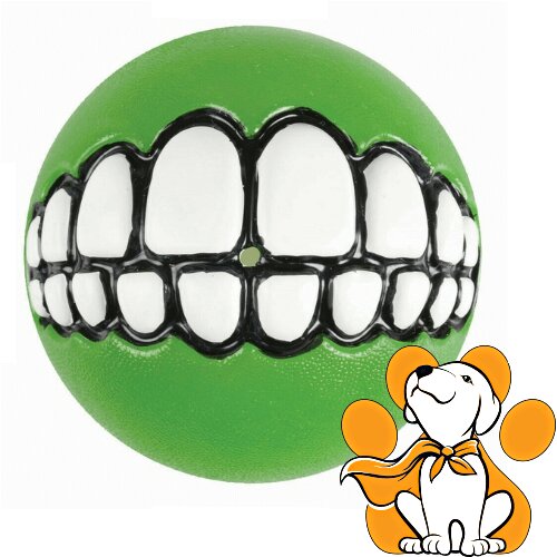 Rogz grinz Fetch Ball L, Fluorescentna Lopta Za Pse u Zelenoj Boji Slike