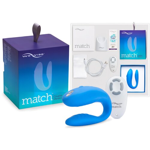 We Vibe Match - vodootporan, punjivi vibrator za par (plavi) Cene
