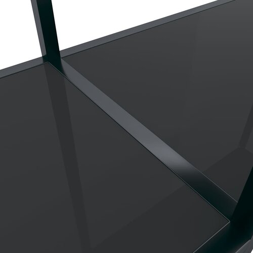  Konzolni stol crni 220 x 35 x 75,5 cm od kaljenog stakla Slike