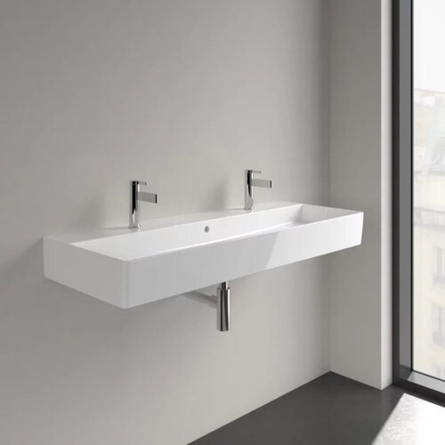Villeroy Boch 4A22C401 Memento 2.0 120 x 47 cm dvojni keramični umivalnik z 2 odprtinama za armaturo Slike