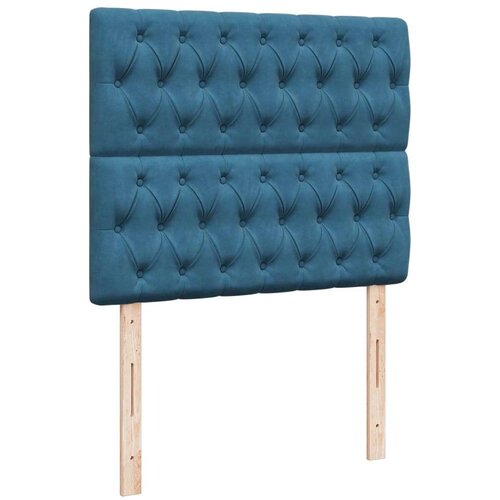 vidaXL Box spring postelja z vzmetnico temno moder 120x190 cm žamet Cene