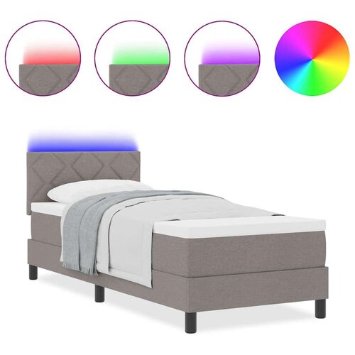 Box spring krevet Sivo-smeđa 80 x 200 cm tkanina Slike