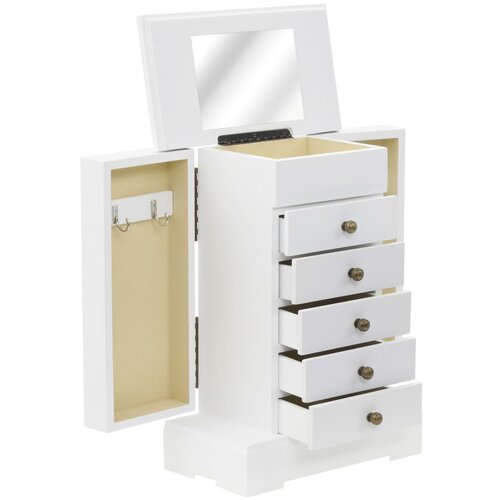 VidaXL Omarica za nakit z ogledalom MDF 25x13,5x34 cm Slike