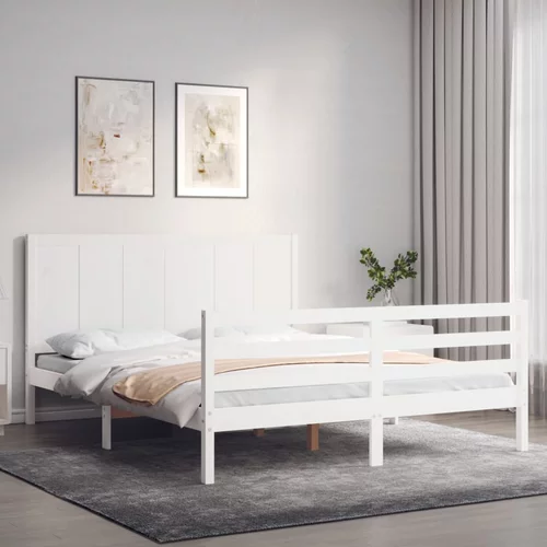  Okvir za krevet s uzglavljem sivi 160 x 200 cm od masivnog drva