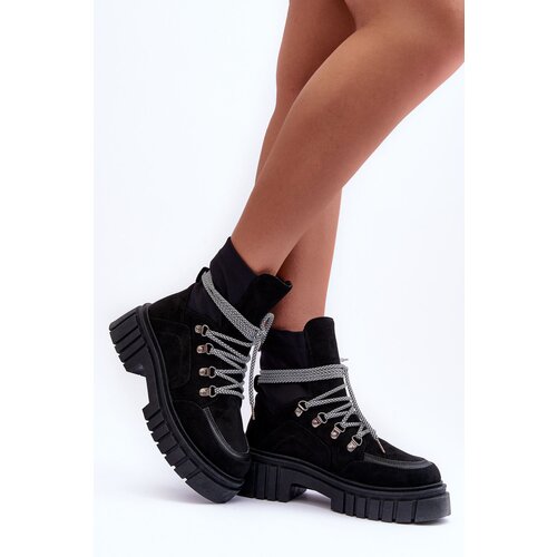 Boto Women's Suede Lace-Up Boots Black Acorn Cene