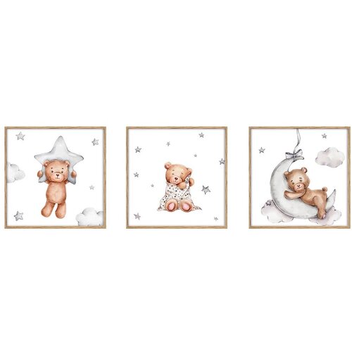 knor Dječje slike u setu 3 kom 20x20 cm Teddy Bear Cijene