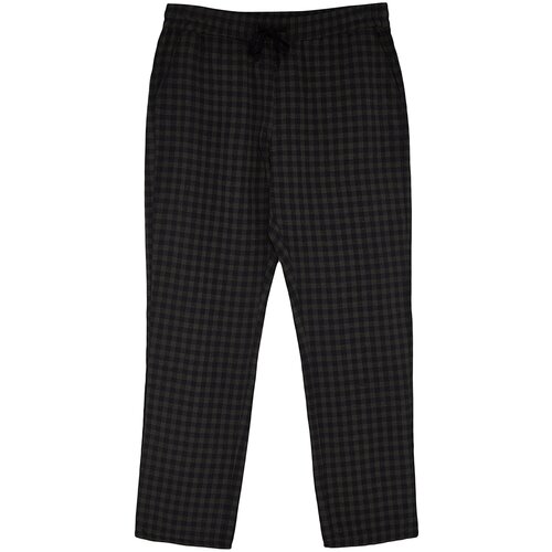 Trendyol Men's Black Comfortable Fit Plaid Weave Pajama Bottoms. Slike