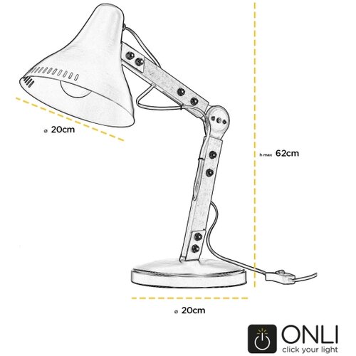  ONLI - Stona lampa ARCHITETTO 1xE27/22W/230V 62 cm siva/braon Slike