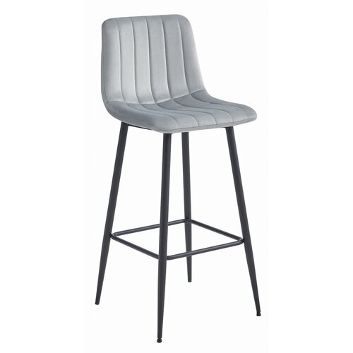 Brandless POZZA hocker - srebrno siv žamet / črne noge x 1, (22060696) Slike