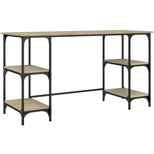 vidaXL Radni stol boja hrasta 140x50x75 cm metal i konstruirano drvo Cijene