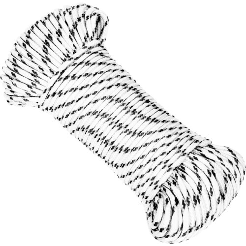 VidaXL Pleteni brodski konop bijeli 3 mm x 100 m poliesterski Slike