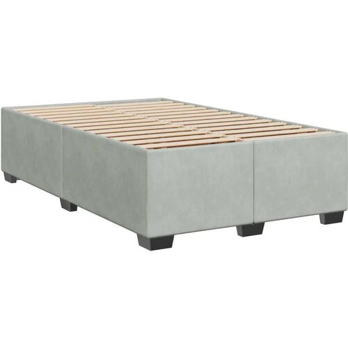 VidaXL Krevet s oprugama i madracem svjetlosivi 120x190 cm bar&amp;scaron;unasti Slike
