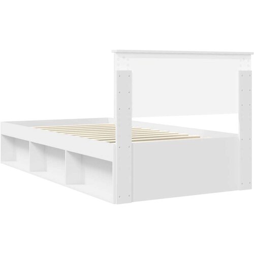  Okvir za krevet Bijelo 100 x 200 cm Čvrsto borovo drvo Slike