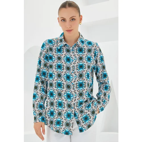 Bigdart 3721 Graphic Patterned Shirt - B.Blue