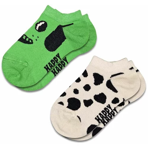 Happy Socks Otroške nogavice Kids Dog Low Socks 2-pack zelena barva