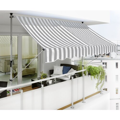 SUNFUN tenda s nosačem (sivo-bijele boje, širina: 2,5 m, izvlačenje: 1,3 m) Cijene