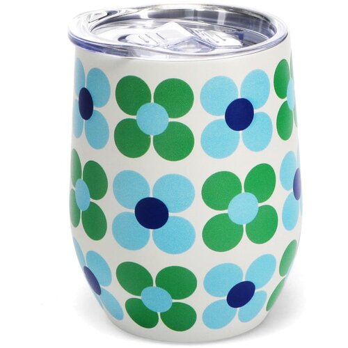 Rex London Potovalni lonček 350 ml Blue and green Daisy – Cene