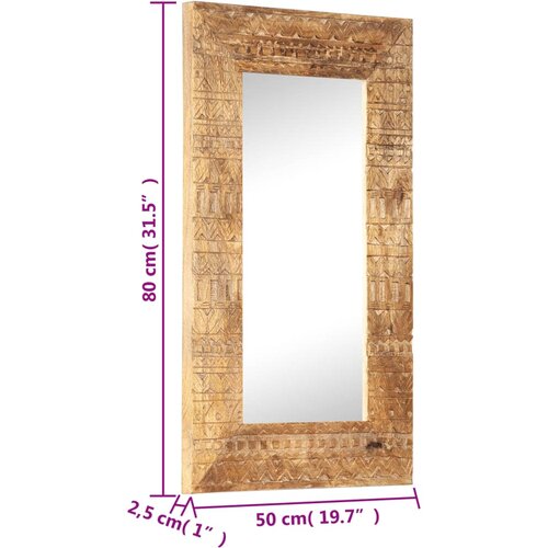  Ručno izrezbareno ogledalo 80 x 50 x 2,5 cm masivno drvo manga Slike