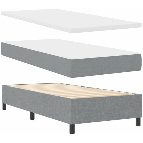  Krevet s opruga kutije Svijetlo siva 90 x 190 cm tkanina Slike
