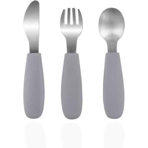 Zopa Silicone Children's Cutlery pribor za otroke 6 m+ Dove Grey 3 kos Cene