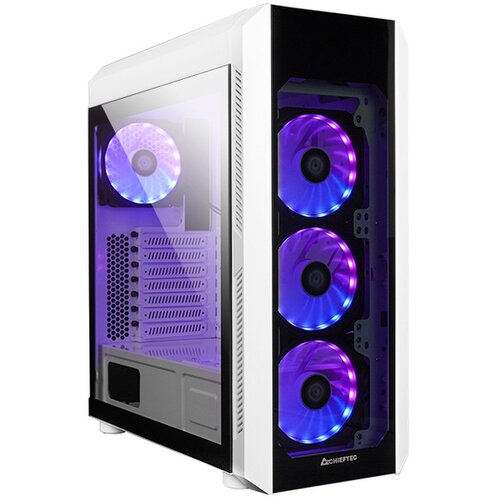 Chieftec Scorpion 3 Case 4x 120mm A-RGB fan, bijela, 2x tempered glass (front and side) Slike