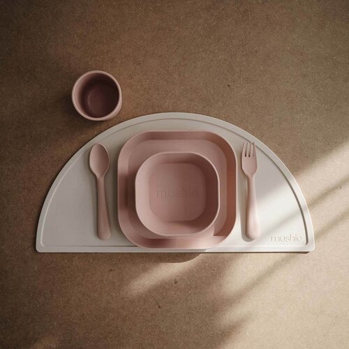 Mushie Square Dinnerware Bowl skledica Blush 2 kos Slike