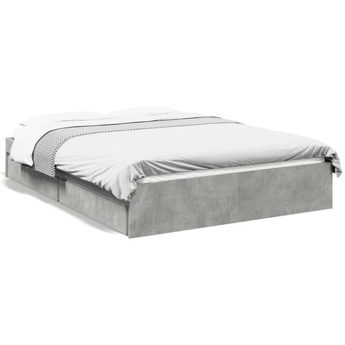  Posteljni okvir s predali betonsko siv 120x190cm inženirski les, (21204688) Slike