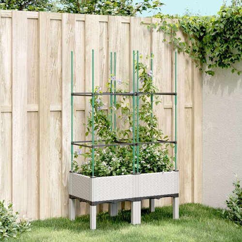  Vrtna sadilica s rešetkom bijela 80 x 40 x 142 5 cm PP Cijene