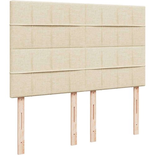 VidaXL Krevet s oprugama i madracem krem 140x200 cm od tkanine Slike