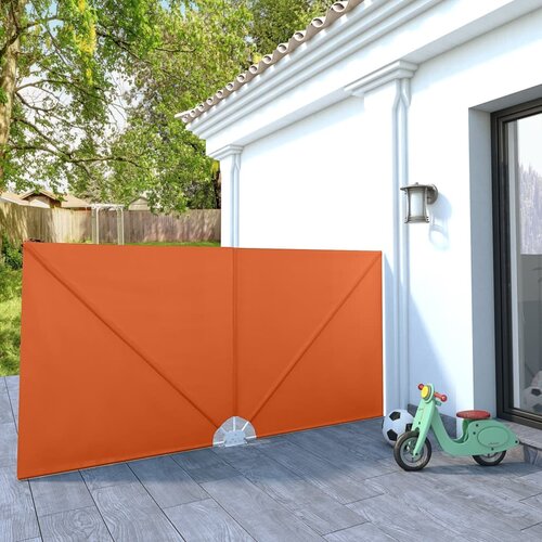 vidaXL Zložljivo stransko platno za teraso terakota 300x150 cm Cene