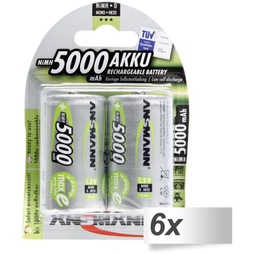Ansmann 6x2 maxE NiMH bat. Mono D 5000 mAh 5030922 Cijene