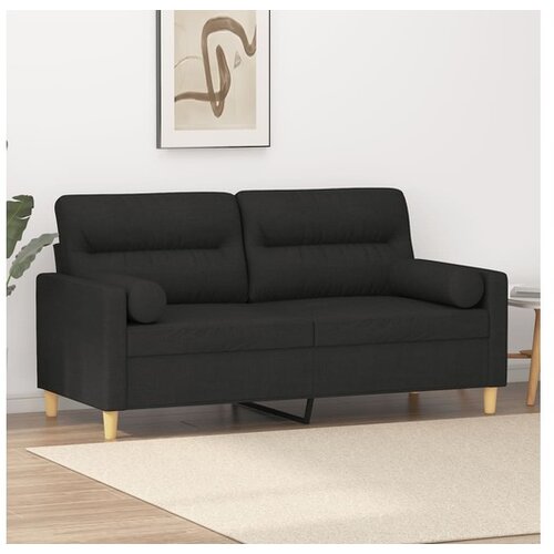 vidaXL Dvosjed s ukrasnim jastucima crni 140 cm od tkanine Cijene