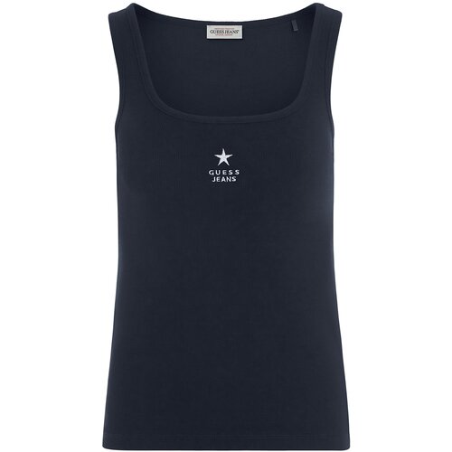 Guess Jeans Top nočno modra / bela Cene