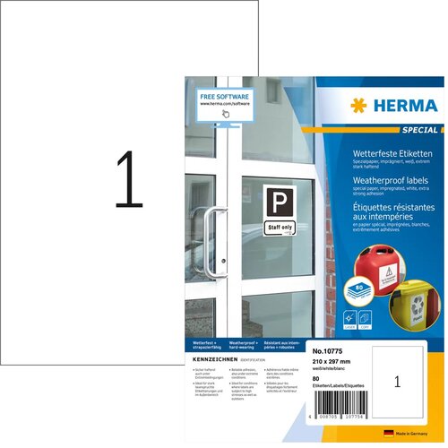  HERMA 10775 printer label White Self-adhesive printer label Slike