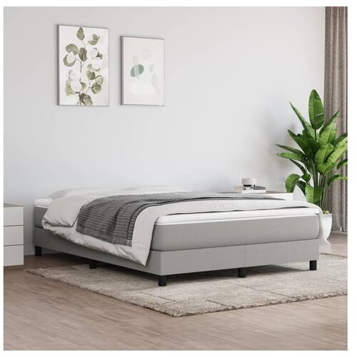 VidaXL S oprugama i madracem svjetlosivi 140x190 cm od tkanine Slike